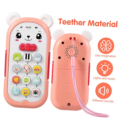 Vaguelly Handyspielzeug für Instrumente Trommel Kleinkinder Handy Teething Toys Babyphone 6 bis 12 Monate Telefonspielzeug für Abs Rosa von Vaguelly