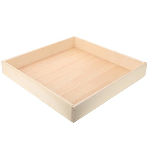 Vaguelly Holzsandschale Mini Zen Gartenschale Block Servierschalen Unvollendete Aufbewahrung Sandbox Für Schreibtisch Zen Sand Garden Home Office Dekorationen 40X40 cm von Vaguelly