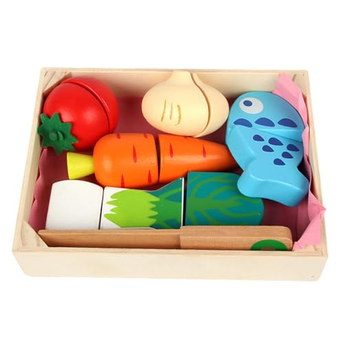 Vaguelly Holzspielzeug Kinderküche Set Interaktive Küchenaccessoires Für Lernspielzeug Mit Obst Und Gemü Perfekt Für Rollenspiele Für Jungen Und ädchen Ab 3 Jahren von Vaguelly