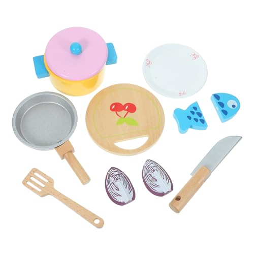 Vaguelly Spielzeug Jungen Kinderküche Holzspielzeug Kochset Für 7 Teiliges Mini Kochgeschirr Set Aus Rollenspiel Küchenspielzeug Pretend Play Kochutensilien Für Kreative Spielstunden von Vaguelly