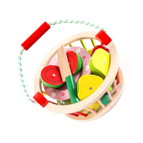 Vaguelly Holzspielzeug Set Mit Obst Zum Schneiden Für 1 Set Küchenfrüchte Pädagogisches Schneide Für Kleinkinder Inklusive Aufbewahrungskorb Geeignet Für Rollenspiele Und Kreative von Vaguelly