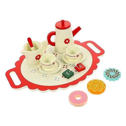 Vaguelly Holzspielzeug Teeservice Set Für 1 Set Mit Tassen Und Zubehör Für Rollenspielende Teepartys Ideales Für ädchen Und Jungen Zum Nachspielen Und Kreativen von Vaguelly