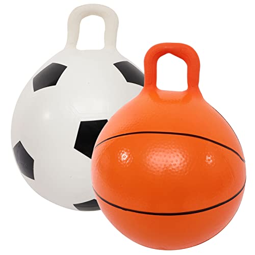 Vaguelly Hüpfball Robuste Sprungbälle Für Jungen Und ädchen Sportspielzeug Für Drinnen Und Draußen Ideal Für Fitness Und Bewegungsspielzeug Basketball + Fußball von Vaguelly