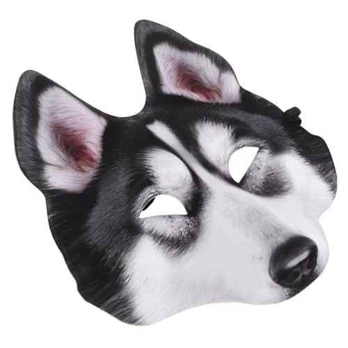 Vaguelly Husky-Maske Maske für Maskerade-Party Horrormaske Halloween-Husky-Hundekostüm Hundemaske Cosplay Tiermaske Cosplay-Maske Tierkopf Maske Wolfsmaske Maskerade Halloween Eva Grey von Vaguelly