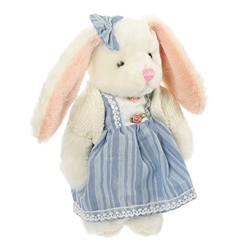 Vaguelly Kaninchen Plüschtier Kuscheltier für Plüschkaninchen pucktuch Plüschtiere Kawaii Stofftier Kuscheltier Plüsch PP Baumwolle Sky-Blue von Vaguelly