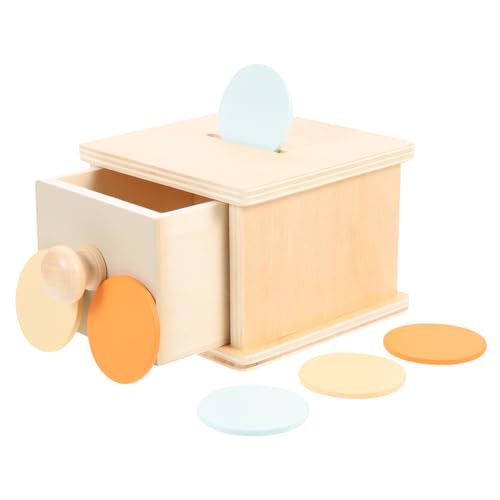 Vaguelly Kasten Münzbox holzspielzeug Toys Farberkennungsspielzeug Sensory Toys Kinderspiele Fädelspielzeug Rad Babymünzenspielzeug intellektuelles von Vaguelly