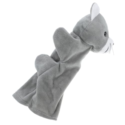 Vaguelly Katze Handpuppe Spielzeug Handpuppe Plüschtier Handpuppe Handpuppe Für Tierpuppe Plüschhandpuppen Handpuppen Für Babys 6–18 Monate Pp Baumwolle Grau von Vaguelly