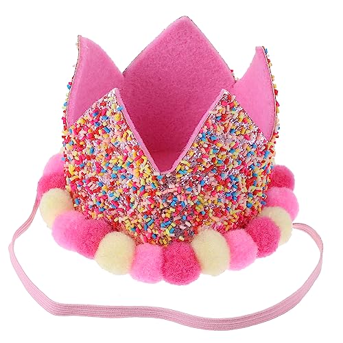 Vaguelly Kindergeburtstagsmütze -Geburtstagsmütze Krone für Kinder Partyhüte für Kinder Paillettenhut partyhüte kinder geburtstagskrone kinder Kronenhut Party-Accessoires-Hut Eva Rosa von Vaguelly