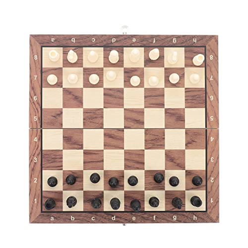 Vaguelly Schachspiel Holz Klappbares 3 1 Schachspiel Für Und Erwachsene Hochwertiges Holzspielzeug Inkl Schach Und Dame Spielbrett Ideal Für Reisen Und Familienunterhaltung Chess Board Wood von Vaguelly