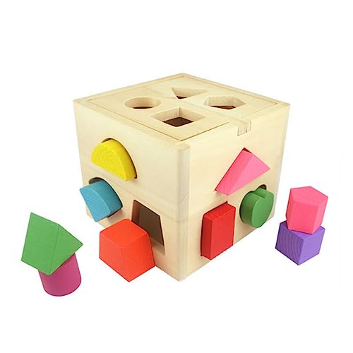 Vaguelly Holzformensortierwürfel Für Klassisches Lernspielzeug Mit 13 öchern Und Geometrischen Formen Pädagogisches Holzspielzeug Zur Der Motorik Und Kreativität von Vaguelly