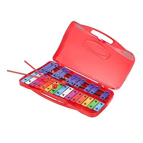 Vaguelly Klavier aus Aluminium Xylophon für Kleinkinder Glockenspiel Xylophon -Xylophon kinderinstrumente musikinstrumente Spielzimmerversorgung -Xylophon Eisenbleche rot von Vaguelly