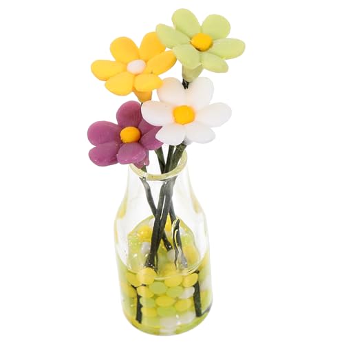 Vaguelly Kleine Gänseblümchen Vase Töpfe Heimdekoration Kleine Häuser Kleine Hausvase Miniatur Topf Schmücken Mini Blumentopf Dekor Winziges Spielzeug Blumentopf Ornament von Vaguelly