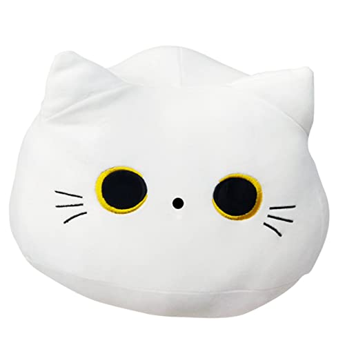 Vaguelly Kopfkissen Cute Pillow Christmas Pillow weihnachtadeko cat Plush Schlafkissen geschmeidiges Dekokissen gefülltes Katzenkissen kreative Katzenpuppe Cartoon-Tierpuppe Stoff Weiß von Vaguelly