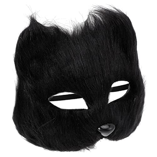 Vaguelly Kostüm Maske Schwarze Maske Halloween Wolf Masken Fuchs Led-maske Rätsel Weihnachtsdeko Cosplay-maske Füchse Maske Gruselige Maske Kostümzubehör Kostüm-requisite Black Kunststoff von Vaguelly