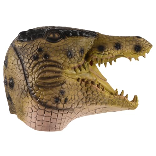 Vaguelly Krokodilmaske Wildtiermaske Alligatormaske Halloween-Tiermaske Krokodil-Cosplay-Maske Kunstpelzmaske Tiermaske Karneval Tierkopf Maske Foto-Requisite Party-Masken-Requisite Plastik von Vaguelly