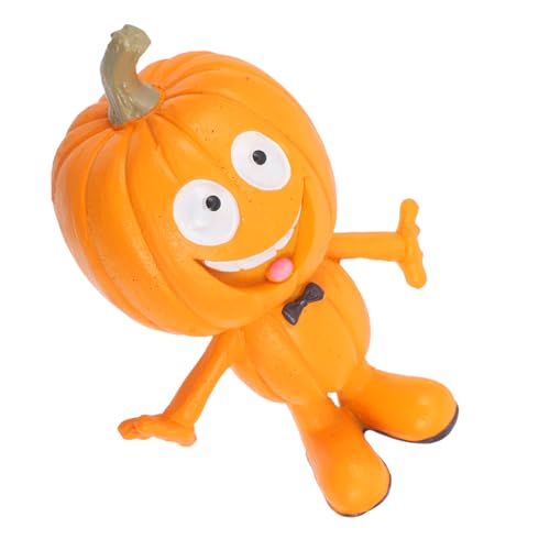 Vaguelly Kürbismann Wohndekoration Halloween- Plüsch Kürbis Jack-O-Laterne-Kürbis- Halloweenkostüm Kürbisfigur Dekorationsfigur Halloween-Mittelstücke Kürbisdekore aus Harz Yellow von Vaguelly