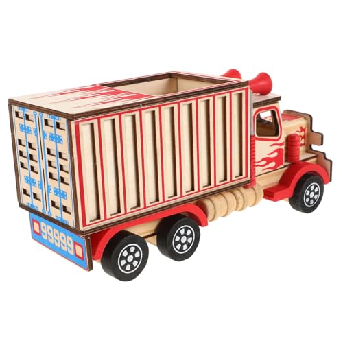 Vaguelly LKW Modell Statue Dekor LKW Bastelarbeiten Spielzeug Kleiner LKW Verzierung Modell LKW Holz Auto Verzierung LKW Dekoration LKW Figur Miniatur LKW Ornament Automodell von Vaguelly