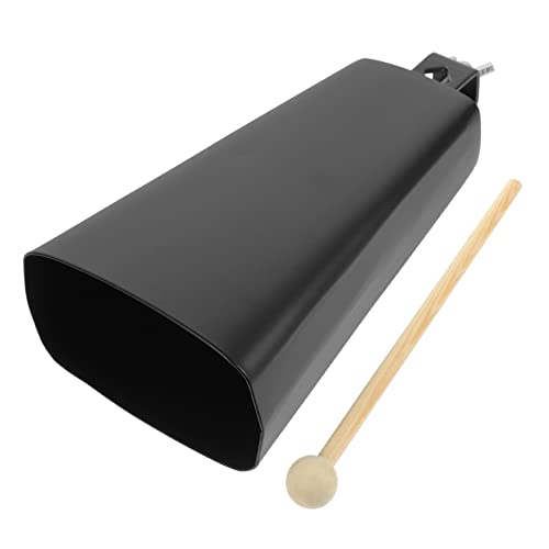 Vaguelly Ling kinderinstrumente musikinstrumente Metall Kuhglocke roststop cattle bell laute Glocke -Rassel Musikalisches Kuhglockeninstrument Cowbell-Perkussion Holz Black von Vaguelly