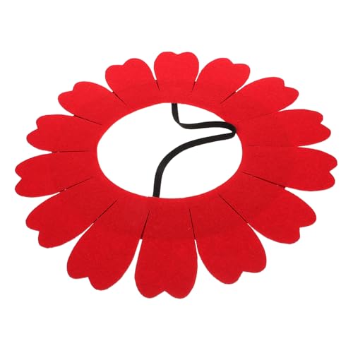 Vaguelly Lustige Gesichtsmaske Cosplay-sonnenblume Sonnenblumen-haarreifen Dinosaurier-geburtstagsdekoration Sonnenblumenhaube Sonnenblumenkrone Kostüm Vase Sonnenblume Rot Filzstoff von Vaguelly