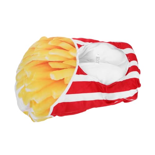 Vaguelly Lustige Pommes Frites Kopfbedeckung Plüsch Party Kopfschmuck für Halloween Cosplay von Vaguelly