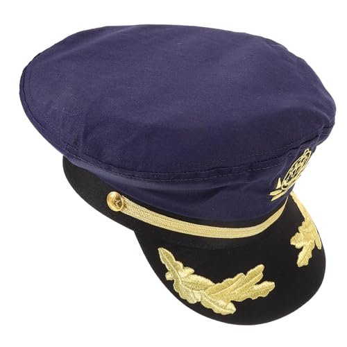Vaguelly Marineblauer Kapitänsmütze für Erwachsene Gestickter Seglerhut Bequemes Cosplay Kostüm Partymütze für Halloween Bootfahren und Themenveranstaltungen Vaguelly Marineblauer Kapitänsmütze für Erwachsene Gestickter Seglerhut Bequemes Cosplay Kostüm Partymütze für Halloween Bootfahren und Themenveranstaltungen von Vaguelly