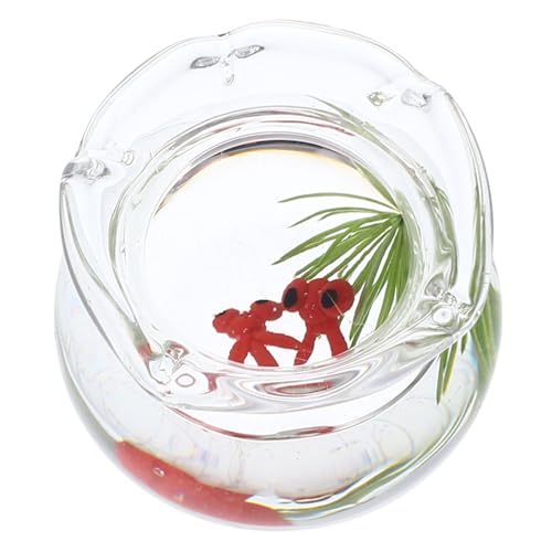 Vaguelly Mikro-landschaftsglas-Aquarium Fischglas-Spielzeug Mini-hausversorgung Miniatur-Aquarium-Spielzeug Mini-Aquarium-Spielzeug Aquarium Mit Fischmodell Miniatur-szenenzubehör Rot Harz von Vaguelly