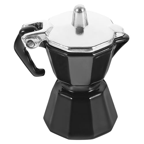 Vaguelly Mini Espresso Kaffee Wasserkocher Puppe Küche Prop Realistische Simulation Topf Schwarz 1pc von Vaguelly