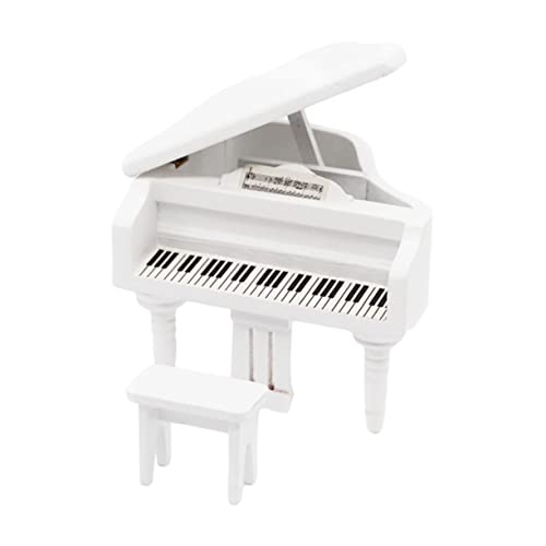 Vaguelly Mini-Piano-Modell Outdoor- Taschenklavier Gartenmöbel Heimwerken Miniaturmöbel Selber Machen Miniaturklavierspielzeug Klavier Mini Pflanzen Miniaturen Holz Weiß von Vaguelly