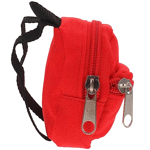 Vaguelly Puppenrucksack Mini Mini Puppenrucksack Aus Polyester Dekorativer Schulranzen Für Puppen Rotes Puppenzubehör Für Kreative Spielideen Ideal Für Puppenhaus Dekoration Und Zubehör von Vaguelly