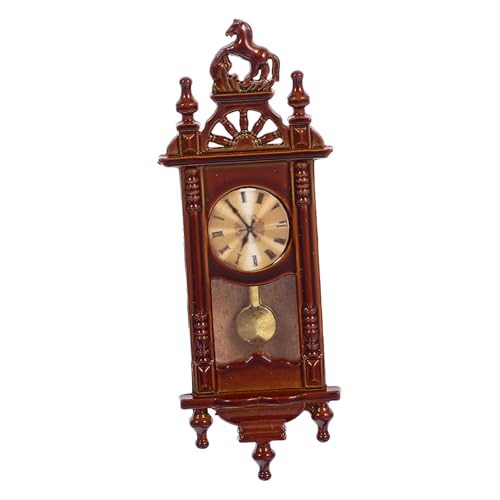 Vaguelly Mini Standuhr Vintage Dekor Simulation Pendeluhr Dekorative Mini Uhr Miniatur Pendeluhr Figur Mini Wanduhr Puppenhaus Dekor Uhr Ornament Aus Holz von Vaguelly