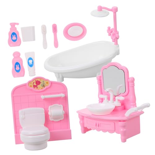 Vaguelly Kleines Puppenhaus Mini-Spielzeug Miniatur Badezimmer Set Für Puppenhaus Dusche Badewanne Und Waschbecken Modelle Ideales Zubehör Für Puppenhaus Dekoration Und Rollenspiele von Vaguelly