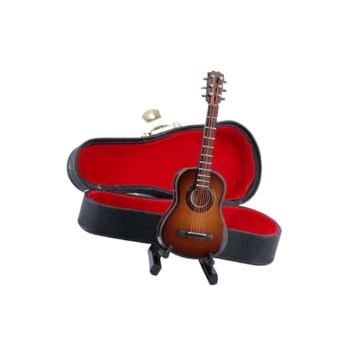 Vaguelly Desktop-Gitarre musikinstrumente Musical Instruments Puppenhaus-Gitarrenkoffer Puppenhaus-Szene Requisiten Modelle Geschenke gitarrenhandwerk Dekoration Miniatur Gitarre Violine von Vaguelly