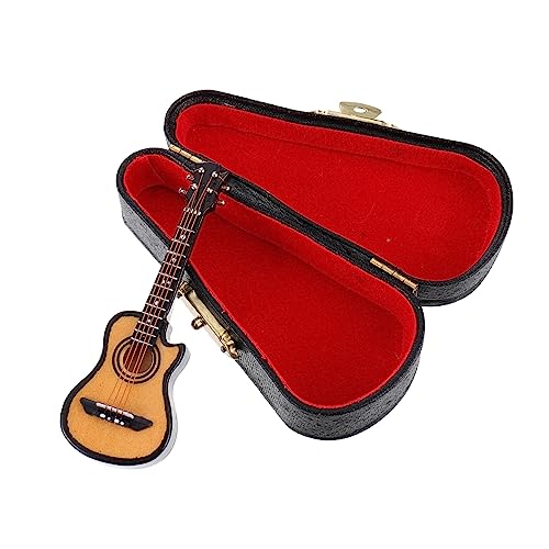 Vaguelly Miniatur Gitarre Modell Set Dekorative Statue Für Musikliebhaber Inklusive Gitarrenbox Und Ständer Perfektes Für Freunde Und Familie von Vaguelly