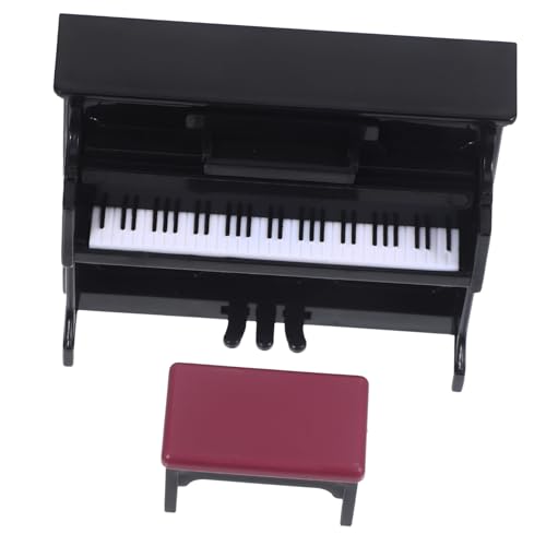 Vaguelly Miniatur Klavier Set Mit Hocker Und Musikpartitur Schwarzes Klavier Modell Für Puppenhaus Dekoration Ideales Miniatur Zubehör Für Kreative Spielwelten Und Wichtelstuben von Vaguelly