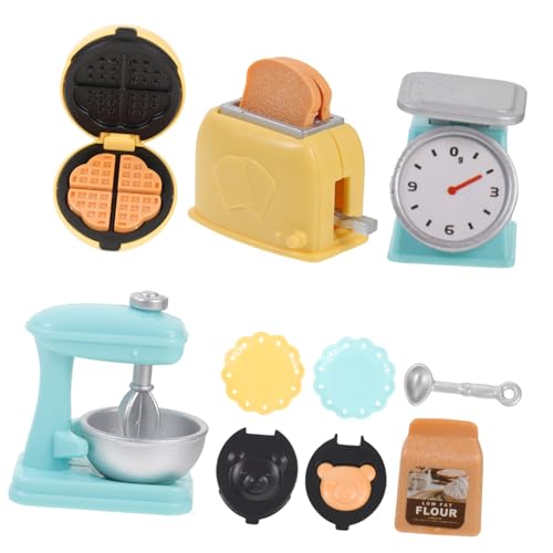 Vaguelly Puppenhaus Zubehör Set Küchenzubehör Set Für Puppenhaus Realistischer Toaster Und Mixer Für Küchen Szenen Perfektes Zubehör Für Dollhouse Deko Und Rollenspiele von Vaguelly