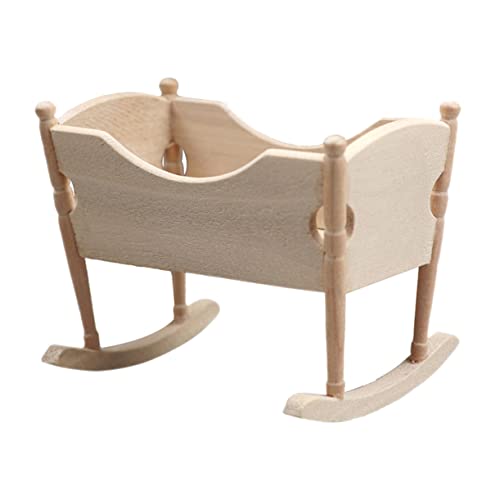 Vaguelly Miniatur Wiege Für Puppenhaus Blanko Babybett Zubehör Für Miniaturmöbel Ideal Für Puppenhaus Dekoration Und Kreative Mini Hausgestaltung von Vaguelly