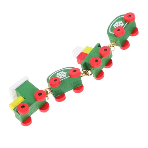 Vaguelly Minizug Weihnachtszug-Kuchenaufsatz Modelleisenbahn-Set Spielzeuge Puppenhaus-Weihnachtsdekorationen Miniatur-Eisenbahnmodelle Mini-Holzeisenbahn-Dekor Dampf Tisch Weihnachtssocken von Vaguelly
