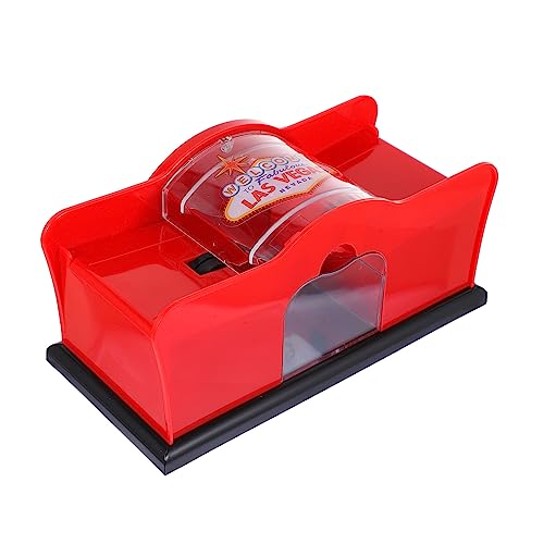 Vaguelly Mischer Karten Halter Card Holder kartenhalter elektrische Poker-Shuffling-Maschine Wischwerkzeug elektrisch Poker-Karten-Mischmaschine manuelles Spielkarten-Tool Plastik rot von Vaguelly