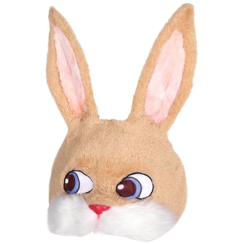 Vaguelly Plüsch Osterhasen Masken Ostern Tier Halbmaske Osterdeko Kaninchen Masken Ostern Gesichtsmaske Halloween Kaninchen Maske Maskerade Cosplay Party Kostüm Zubehör von Vaguelly