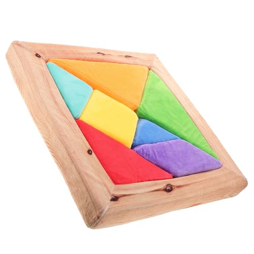 Vaguelly Plüsch-Tangram Tangrams Formen Puzzlespielzeug Mosaikblock Puzzle Formen Puzzle Denksportaufgaben Spielzeug Kinder Puzzle interaktives Spielzeug Plüschpuzzles Montessori-Rätsel von Vaguelly