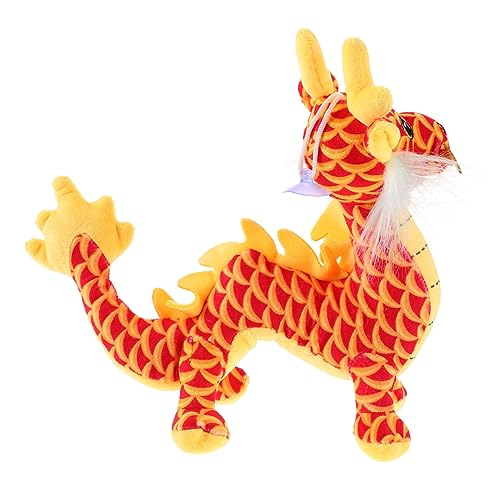 Vaguelly Plüsch chinesischer Drache ausgestopfter Drache chinesischer Drache Plüsch Drachen Kuscheltier chinesische neujahrsdekoration Desktop-Drachenpuppe Plüschdrache PP Baumwolle rot von Vaguelly