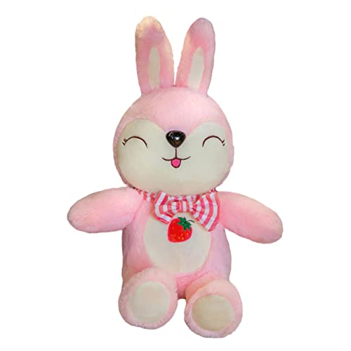 Vaguelly Plüschkaninchen Plüsch Kaninchen Kaninchenpuppenspielzeug Hasenpuppe Plüschpuppe Gefüllte Hasenpuppe Kaninchen Hasenförmige Puppe Rosa Daunen Baumwolle von Vaguelly