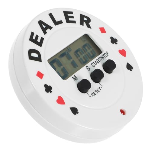 Vaguelly Poker-Timer Jetons Dealer-Button-Poker Uhr Poker-Dealer-Button mit Timer Timer-Timer Haushaltstimer Pokertischhändler Party-Tools digitaler Timer Elektronisches Bauteil Weiß von Vaguelly