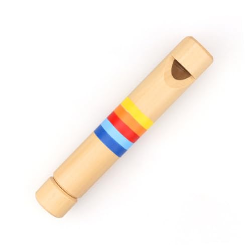 Vaguelly Pull-Push-Pfeife Mini-Musikspielzeug Geräuschspielzeug Musikspielzeug für Kinder Musikalisches Spielzeug Kinderspielzeug Flötenspielzeug aus Holz Pfeifflöte Holzpfeife Bambus von Vaguelly