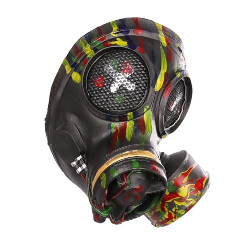 Vaguelly Punk-Gashaube Cosplay-Kopfbedeckung halloween verkleiden requisiten halloween kopfschmuck halloween kopfbedeckung Goggle Gasmaske Horror-Maske Halloween-Gesichtsabdeckung Anti-Smog von Vaguelly