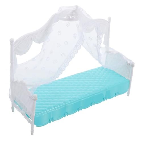 Vaguelly Puppenbett Spielzeughaus Puppenbett Mini Kinderbett Spielzeugnetz Hängematte Für Stofftiere Puppenhaustür Viktorianisches Puppenhaus Set Süßes Queensize Bettgestell von Vaguelly