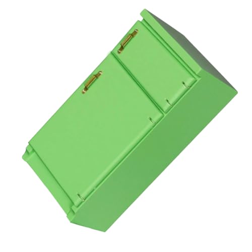 Vaguelly Puppenhaus Kühlschrank für kinderspielzeug Mini kühlschranl spielzeuge Mini-Fridge fridges Toys Puppenmöbel Puppenhaus-Miniaturen Minikühlschrank Holz Green von Vaguelly