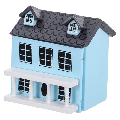 Vaguelly Puppenhaus Tür Kleines Weltspielzeughaus Miniaturhäuser Mini- Figuren Kabine Mini-spielzeughaus Miniaturhaus Winzig Miniaturen Kleines Spielzeughaus Blue Holz von Vaguelly