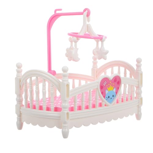 Vaguelly Elegante Miniatur Puppenhaus Puppe Schlafzimmer Möbel Weiß Miniatur Bett Sicheres Spielzeug Für Kinder 1pc von Vaguelly