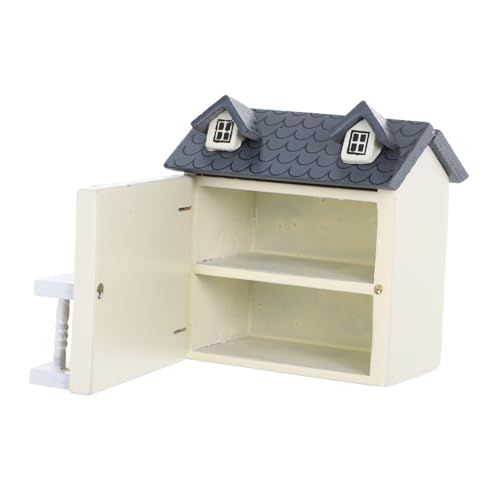 Vaguelly Puppenhausmöbel Puppenhaus Bücherregal Miniatur-puppenschrank Miniatur-hausmöbel Mini-weinschrank-Modell Mini-modellschrank Tiny House Kochtisch Mini-raumschrank Beige Birke von Vaguelly